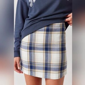 Francesca’s blue plaid mini skirt